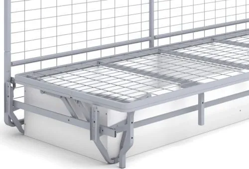 Металлокаркас с механизмом «Шагающая Еврокнижка» легко трансформируется в полноценное спальное место. Диван-кровать Баден Лайт сможет разобрать даже ребенок.